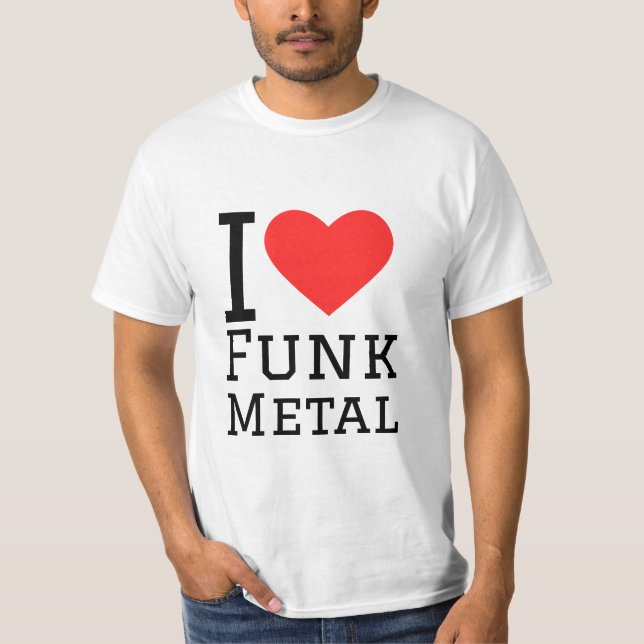 Camiseta Me encanta funk metalizado pegatina cuadrado (Anverso)