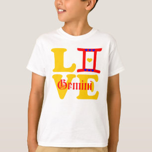 Camiseta ♊ 😍 Me Encanta Gemini-Best Zodiac Rótulo Crewnec