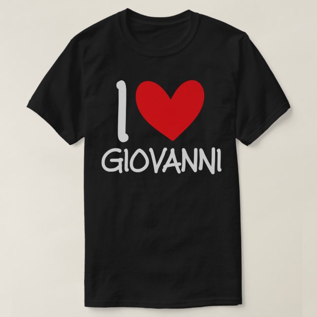 Camiseta Me Encanta Giovanni Nombre Hombres Personalizados  (Diseño del anverso)