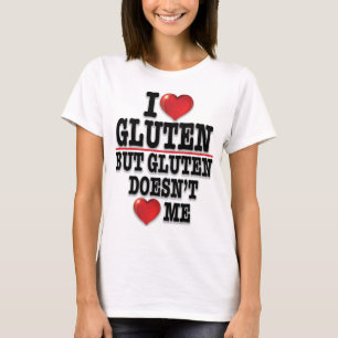Camiseta Me encanta Gluten, pero Gluten no me ama (luz)