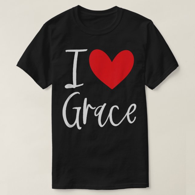 Camiseta Me encanta Grace Name Chica personalizada Mujer BF (Diseño del anverso)