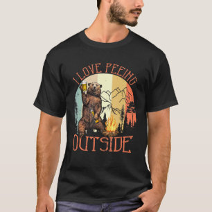 Camiseta Me Encanta Hacer Pis Fuera Bebe De Oso Camping Hik