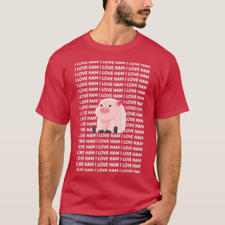 Camiseta Me Encanta Ham Funny Pig