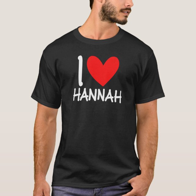 Camiseta Me Encanta Hannah Nombre Mujer Chica Personalizada (Anverso)