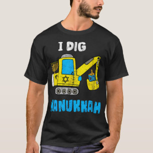 Camiseta Me encanta Hanukkah con excavadora para niños Chan