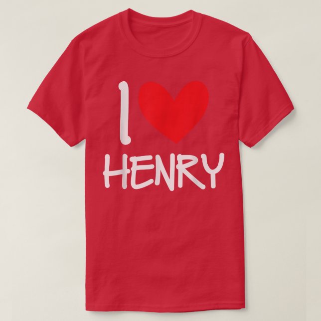Camiseta Me encanta Henry Name Heart Personalized Men BFF F (Diseño del anverso)