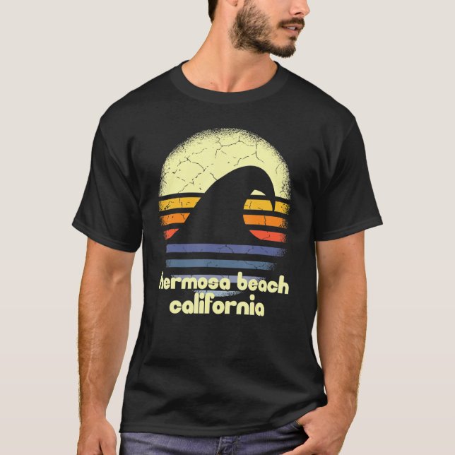 Camiseta Me encanta Hermosa Beach California Ocean Wave Ca (Anverso)