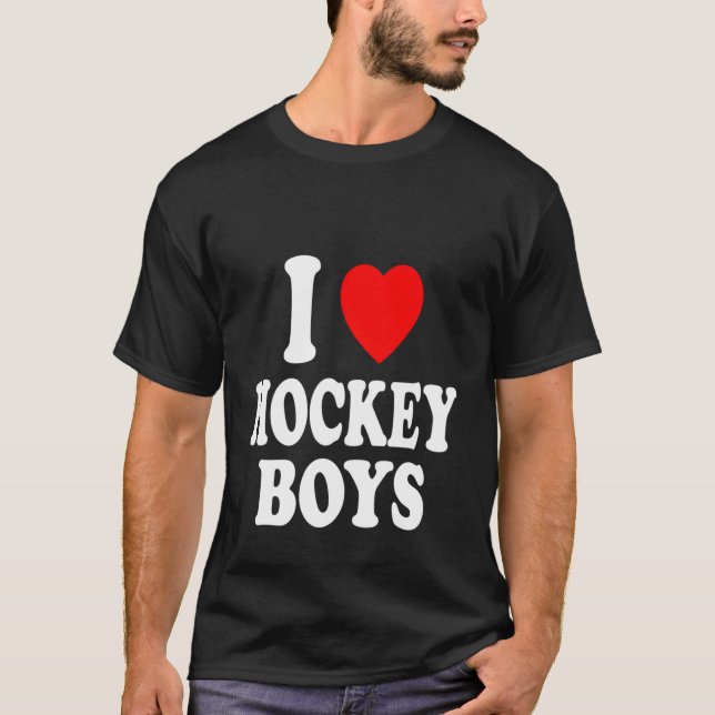 Camiseta Me Encanta Hockey Niños Patinando Hielo Atracción  (Anverso)
