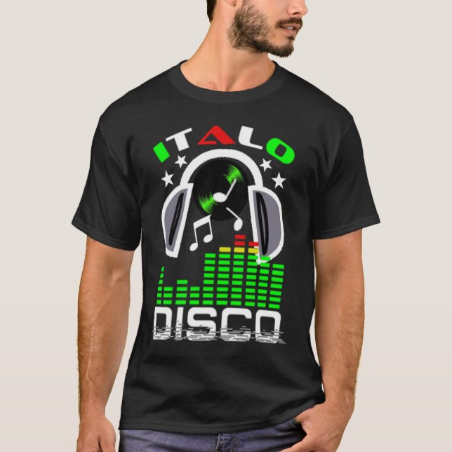 Camiseta Me encanta Italo Disco Negro (Anverso)