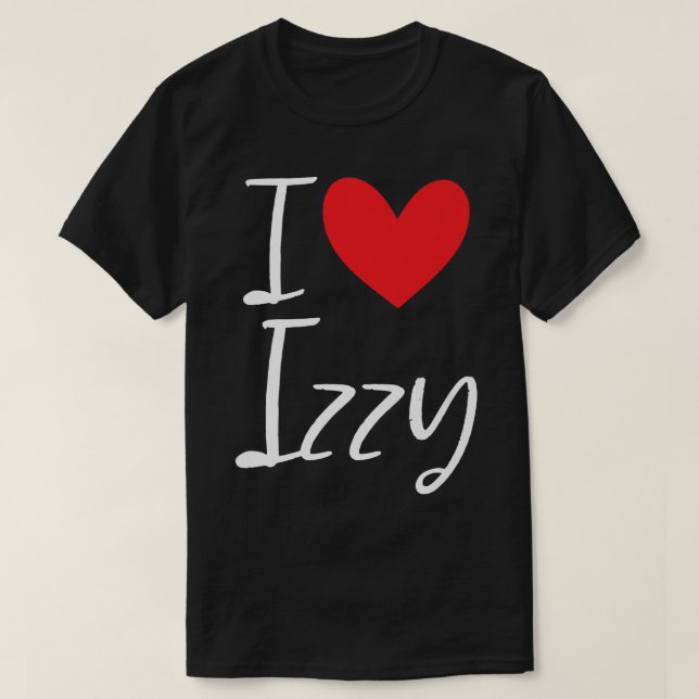 Camiseta Me Encanta Izzy Nombre Chica Personalizada Mujer B (Diseño del anverso)