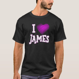 Camiseta Me encanta James Boyfriend Husband Son Dad Pink He