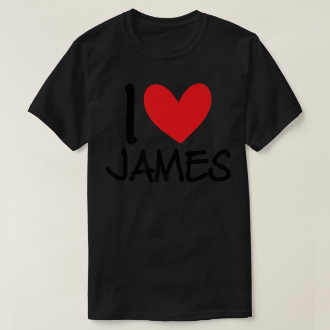 Camiseta Me encanta James Name Heart Personalized Men BFF F (Diseño del anverso)
