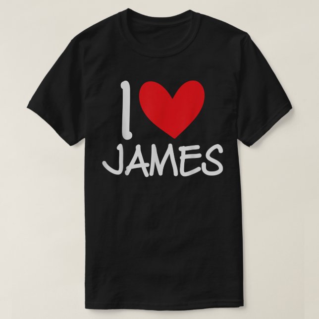 Camiseta Me encanta James Name Hombres Personalizados Guy B (Diseño del anverso)