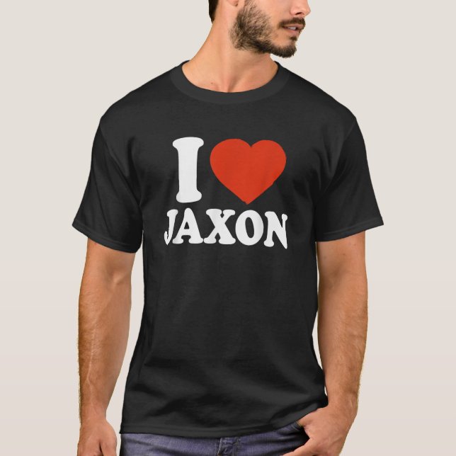 Camiseta Me encanta Jaxon I Heart Jaxon Red Heart Valentine (Anverso)