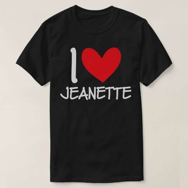 Camiseta Me encanta Jeanette Nombre Chica Personalizada Muj (Diseño del anverso)