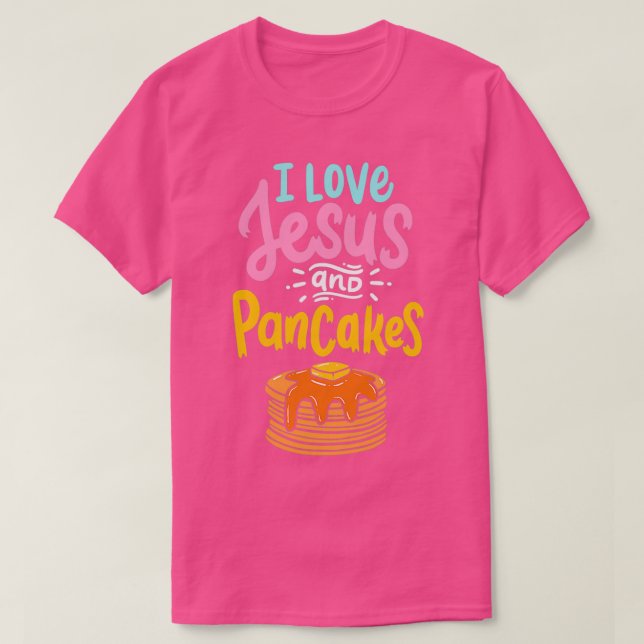 Camiseta Me encanta Jesús Panqueques Cuadros Panqueque (Diseño del anverso)
