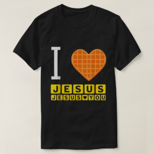 Camiseta Me encanta Jesús Waffle Funny Breakfast