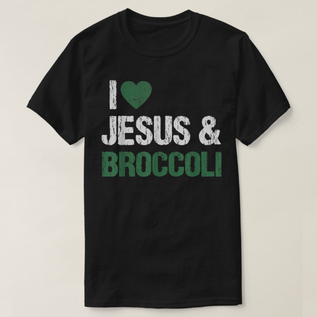 Camiseta Me Encanta Jesús Y Broccoli Enamorado De Verduras  (Diseño del anverso)