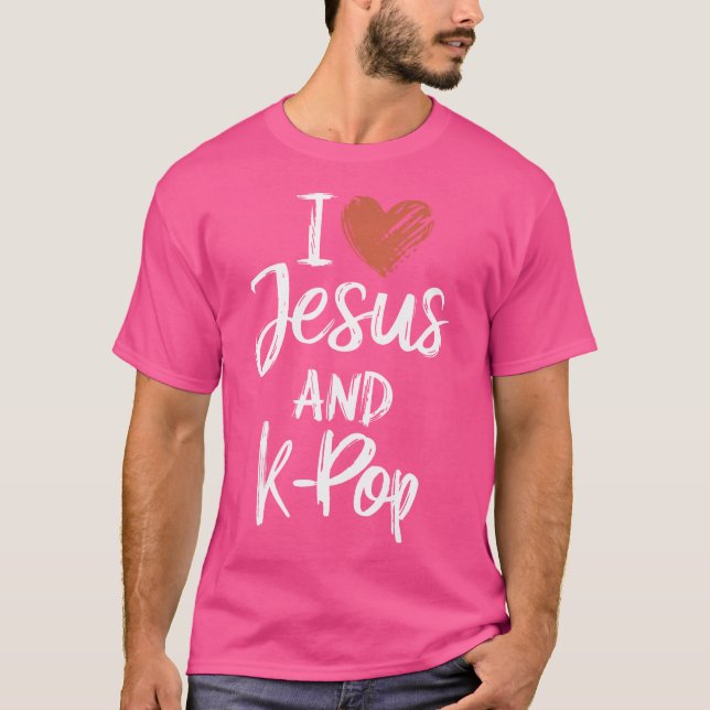 Camiseta Me Encanta Jesús Y El K-Pop Cristiano Religioso K- (Anverso)