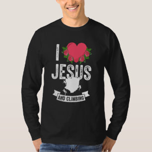 Camiseta Me Encanta Jesús Y El Montaje De Escalada De Rock 