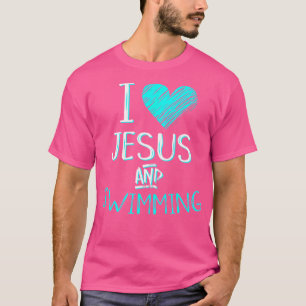 Camiseta Me Encanta Jesús Y El Nacimiento De Nadadora Crist