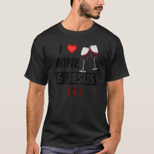 Camiseta Me Encanta Jesús Y El Vino Cristiano Beber Fe Su