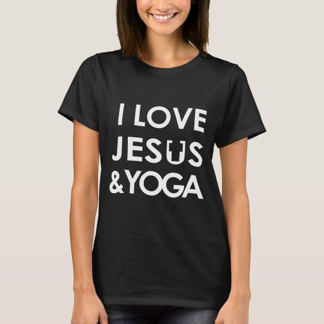 Camiseta Me Encanta Jesús Y La Cita De Yoga Basada En La Fe (Anverso)