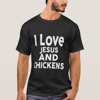 Camiseta Me Encanta Jesús Y Las Gallinas Diseñan Pollos Div