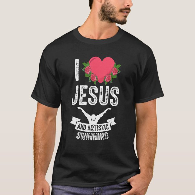 Camiseta Me Encanta Jesús Y Nadadora Artística 1 (Anverso)