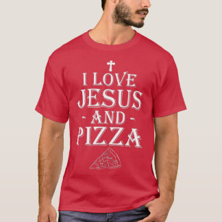 Camiseta Me Encanta Jesús Y Pizza Pizza Cristiana Amantes F