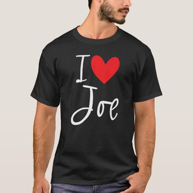 Camiseta Me Encanta Joe Nombre Hombre Personalizado Bff Ami (Anverso)