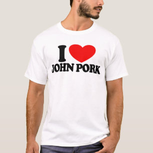Camiseta Me encanta John Pork Red Heart John Pork Meme