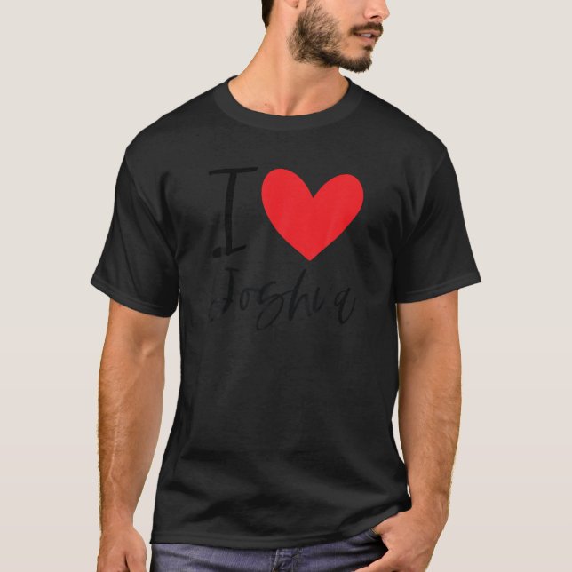 Camiseta Me Encanta Joshua Nombre Corazón Hombres Personali (Anverso)