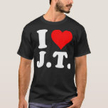 Camiseta Me encanta Jt Heart Funny Jt Name<br><div class="desc">Me encanta Jt Heart Funny Jt Name</div>