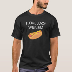 Camiseta Me encanta Juicy Wieners Funny Chiste Familia Sarc