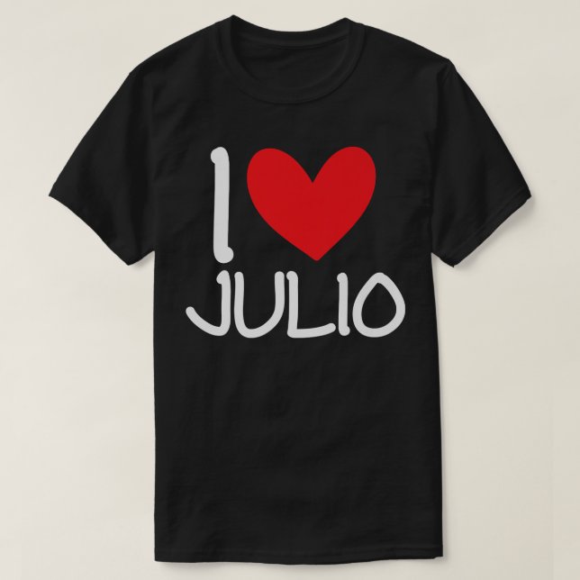 Camiseta Me encanta Julio Nombre Hombres Personalizados Guy (Diseño del anverso)