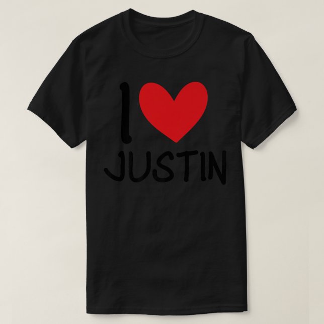 Camiseta Me encanta Justin Nombre Chica Personalizada Mujer (Diseño del anverso)