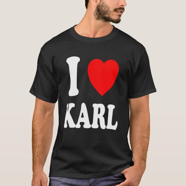 Camiseta Me Encanta Karl Cute Pareja Esposa (Anverso)