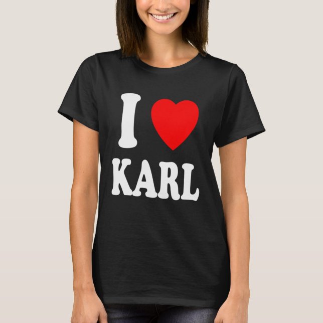 Camiseta Me Encanta Karl Cute Pareja Esposa (Anverso)
