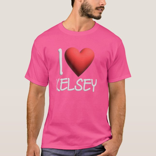 Camiseta Me encanta Kelsey Nombre Chica personalizada Mujer (Anverso)