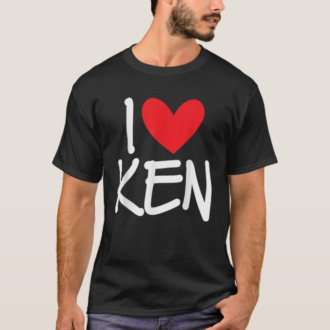 Camiseta Me Encanta Ken Name Hombres Personalizados Guy BFF (Anverso)