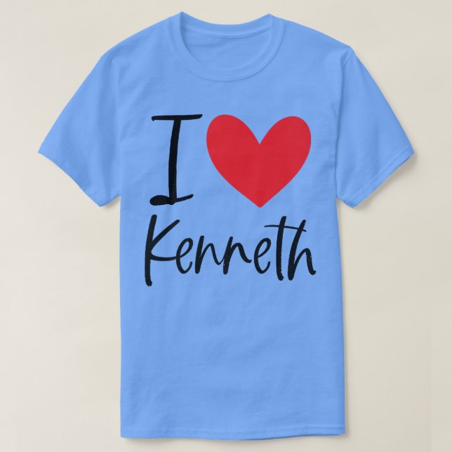 Camiseta Me encanta Kenneth Name Heart Personalized Men BFF (Diseño del anverso)