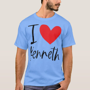 Camiseta Me encanta Kenneth Name Heart Personalized Men BFF