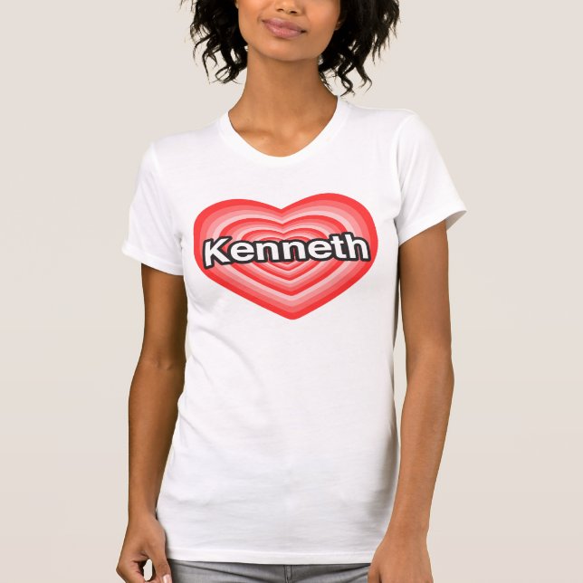 Camiseta Me encanta Kenneth. Te amo Kenneth. Corazón (Anverso)