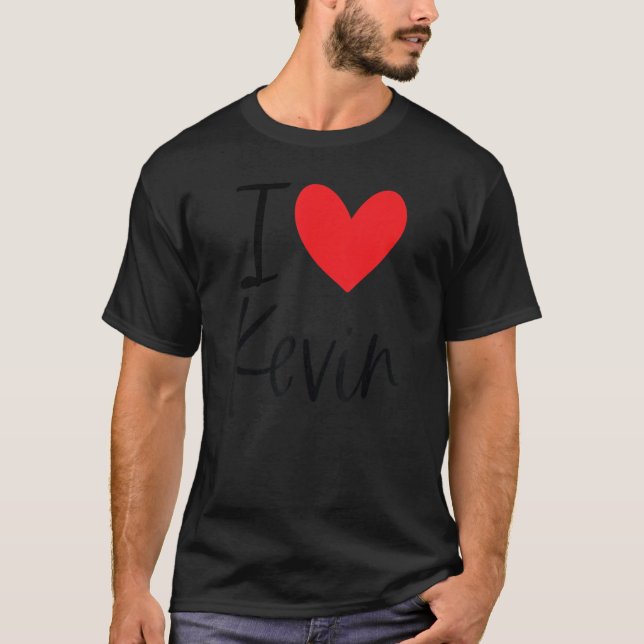 Camiseta Me encanta Kevin Name Heart Personalized Men Bff F (Anverso)