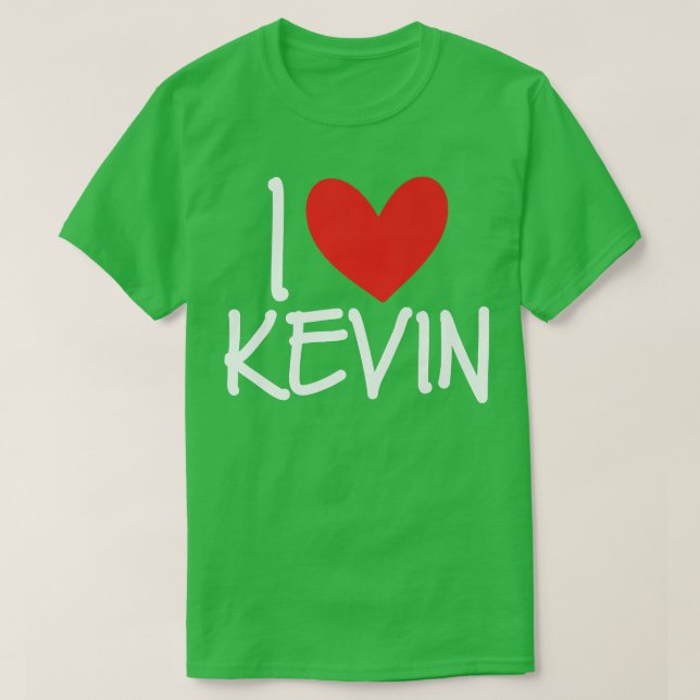 Camiseta Me encanta Kevin Name Hombres Personalizados Guy B (Diseño del anverso)