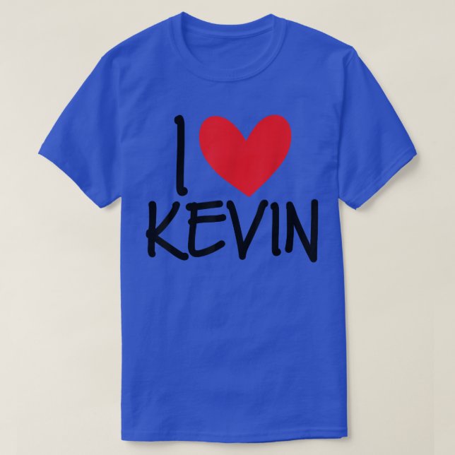 Camiseta Me encanta Kevin Name Hombres Personalizados Guy B (Diseño del anverso)