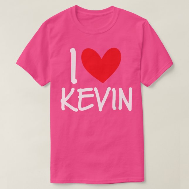 Camiseta Me encanta Kevin Name Hombres Personalizados Guy B (Diseño del anverso)