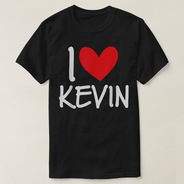 Camiseta Me encanta Kevin Name Hombres Personalizados Guy B (Diseño del anverso)