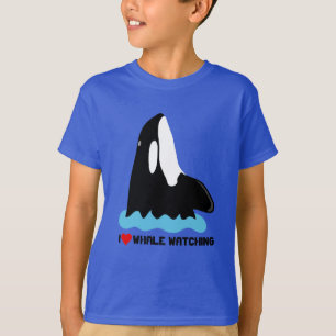 Camiseta Me encanta la ballena mirando la ballena orca